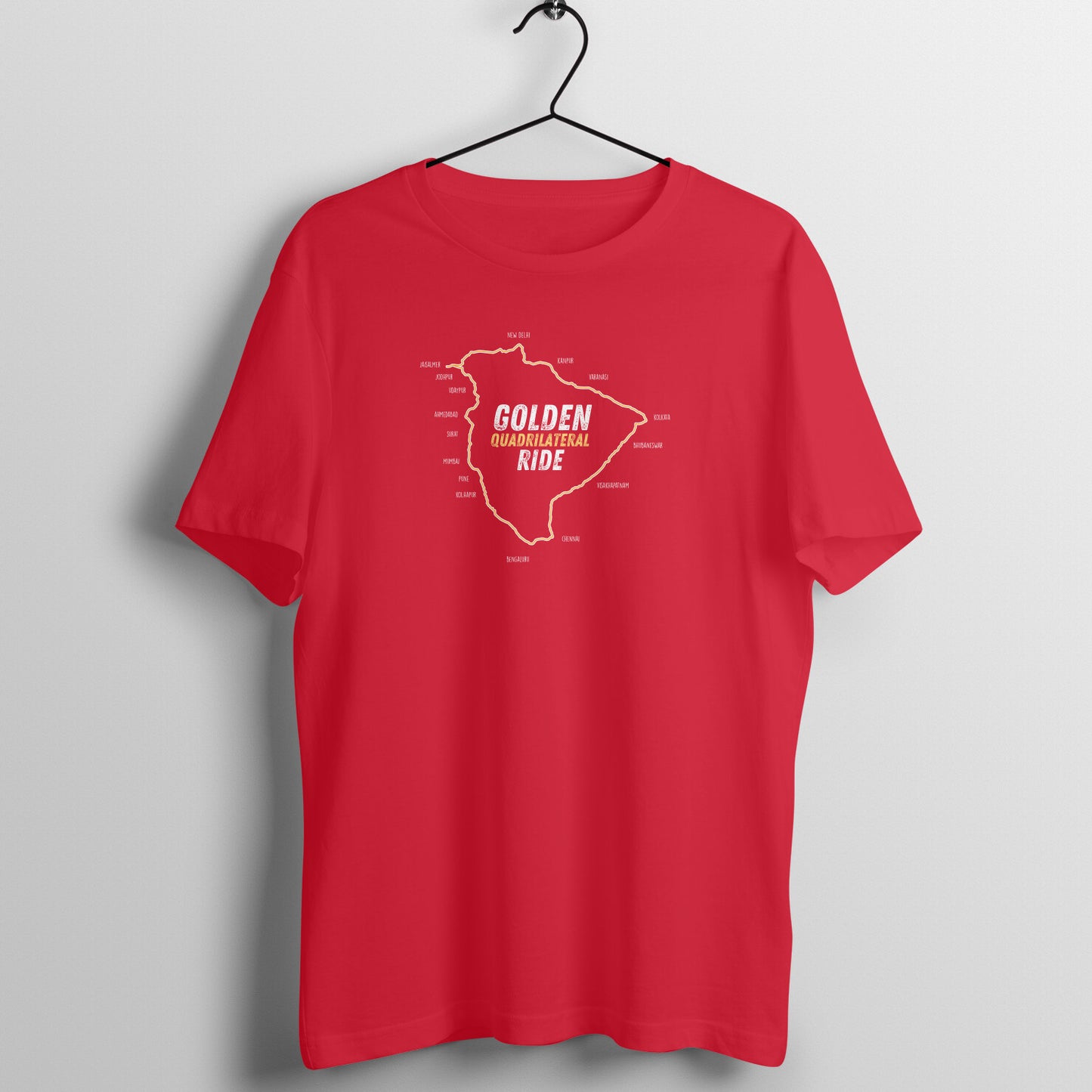 Golden Quadrilateral Ride Roadmap - Unisex T-Shirt - Make Every Mile Count