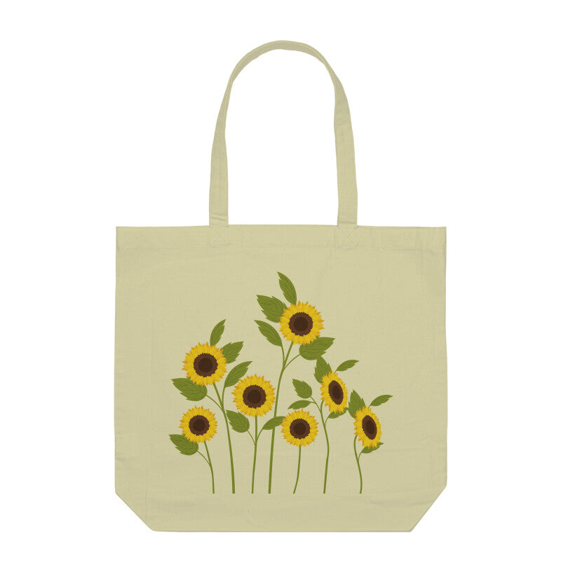 Group Of Sunflowers - 100% Canvas fabric - Spacious Unisex Tote Bag - Roads To India