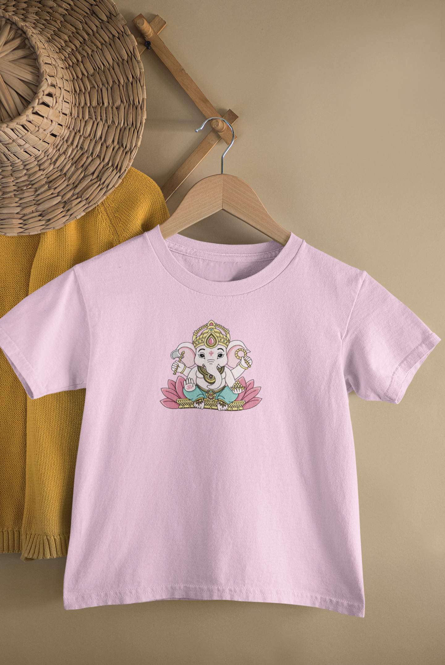 Cute Ganeshji Face - Unisex T-Shirt for Kids (1 to 6 Years) - Premium Quality