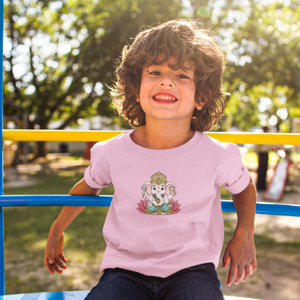 Cute Ganeshji Face - Unisex T-Shirt for Kids (1 to 6 Years) - Premium Quality