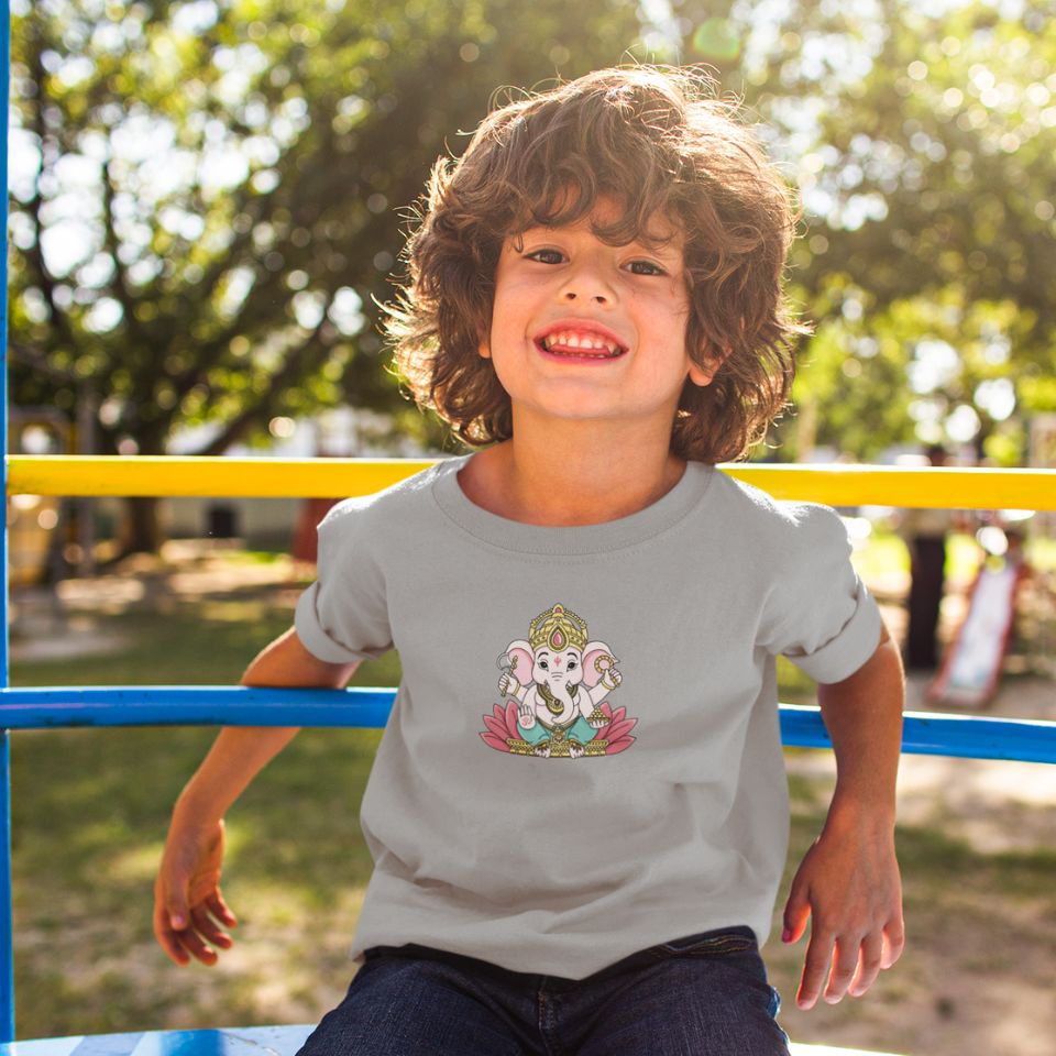 Cute Ganeshji Face - Unisex T-Shirt for Kids (1 to 6 Years) - Premium Quality