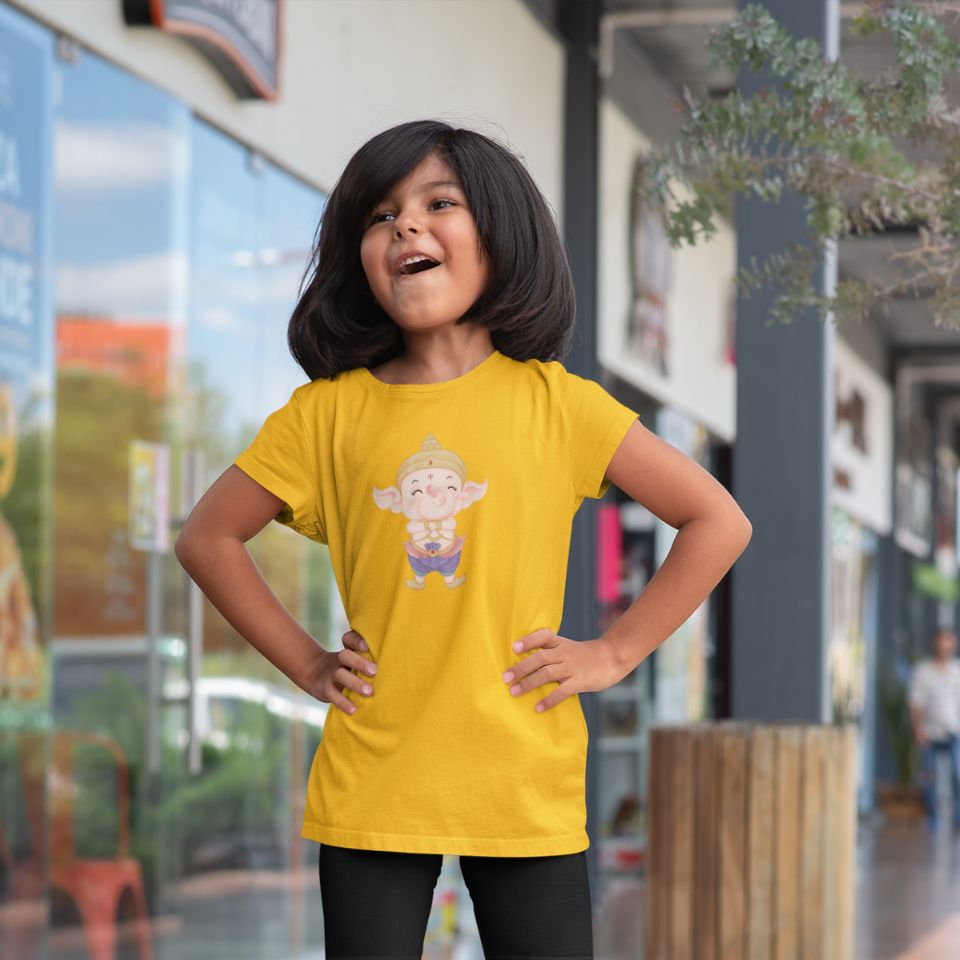 Cute Ganesh - Unisex T-Shirt for Kids (1 to 6 Years) - Premium Quality