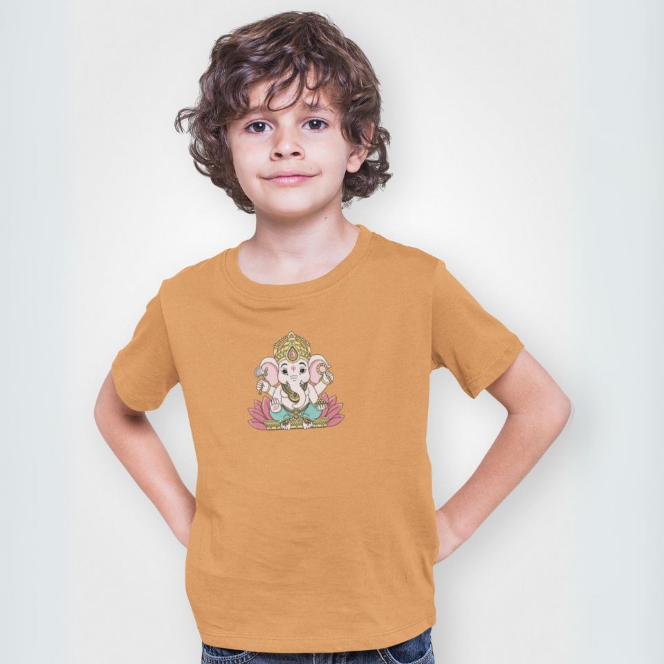 Cute Ganeshji Face - Unisex T-Shirt for Kids (1 to 6 Years) - Premium Quality