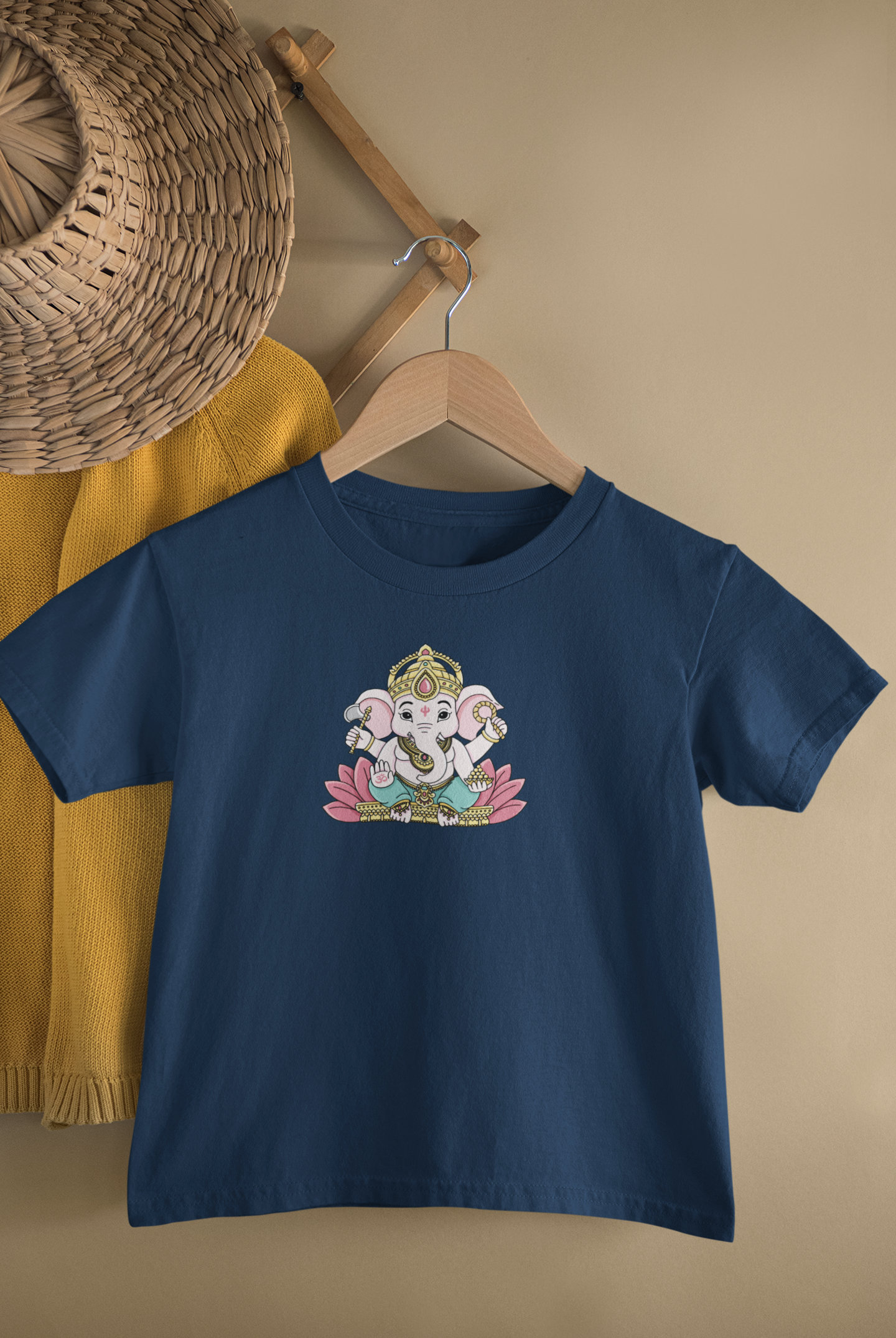 Cute Ganeshji Face - Unisex T-Shirt for Kids (1 to 6 Years) - Premium Quality