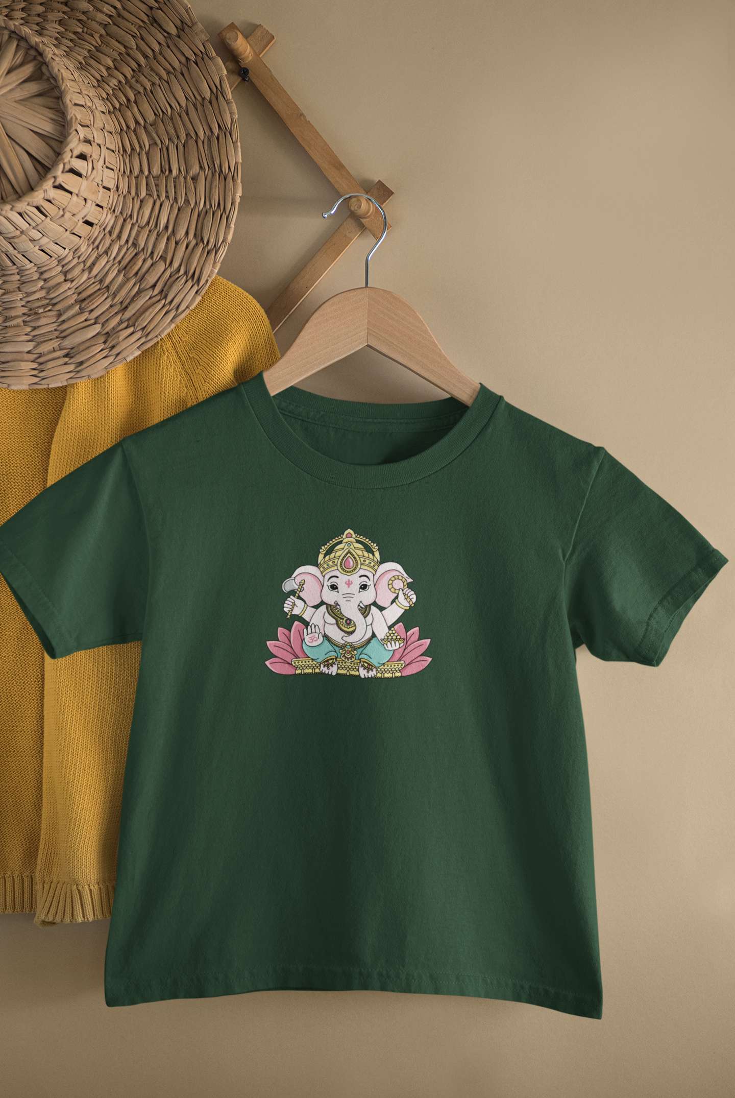 Cute Ganeshji Face - Unisex T-Shirt for Kids (1 to 6 Years) - Premium Quality