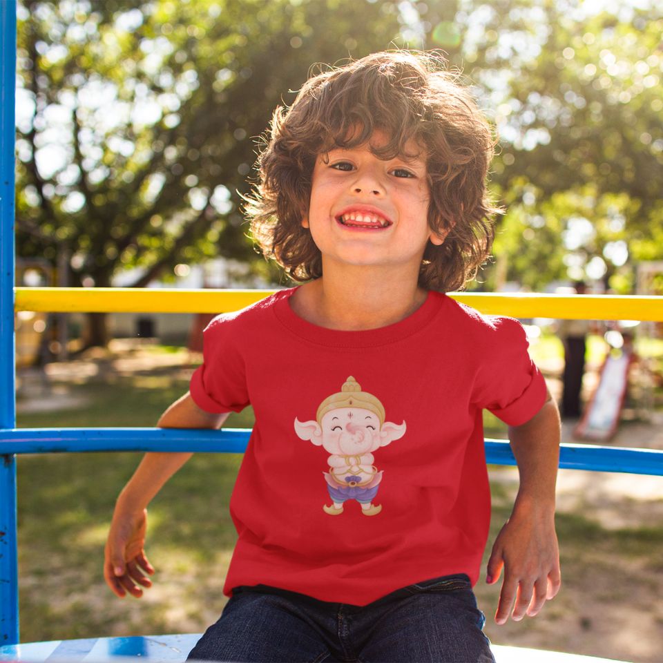 Cute Ganesh - Unisex T-Shirt for Kids (1 to 6 Years) - Premium Quality