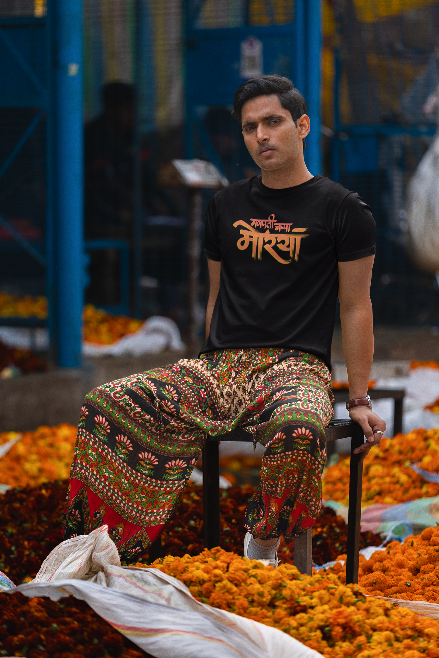 Ganpati Bappa Morya -100% combed Organic cotton - Premium Quality - Unisex T shirt - Enjoy Ganesh Chaturthi With Roads To India