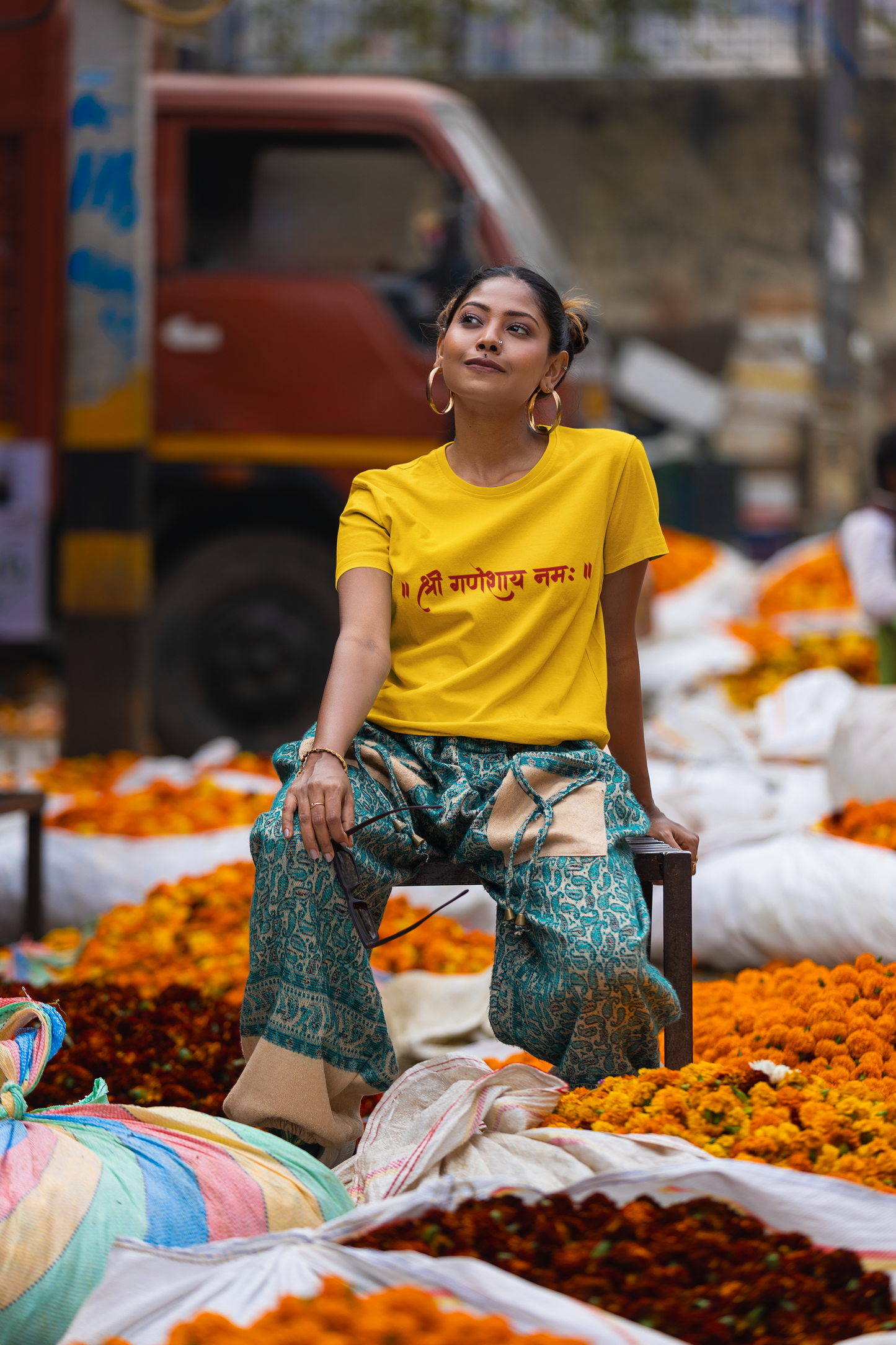 Sree Ganeshaya Namah -100% combed Organic cotton - Premium Quality - Unisex T shirt - Enjoy Ganesh Chaturthi With Roads To India