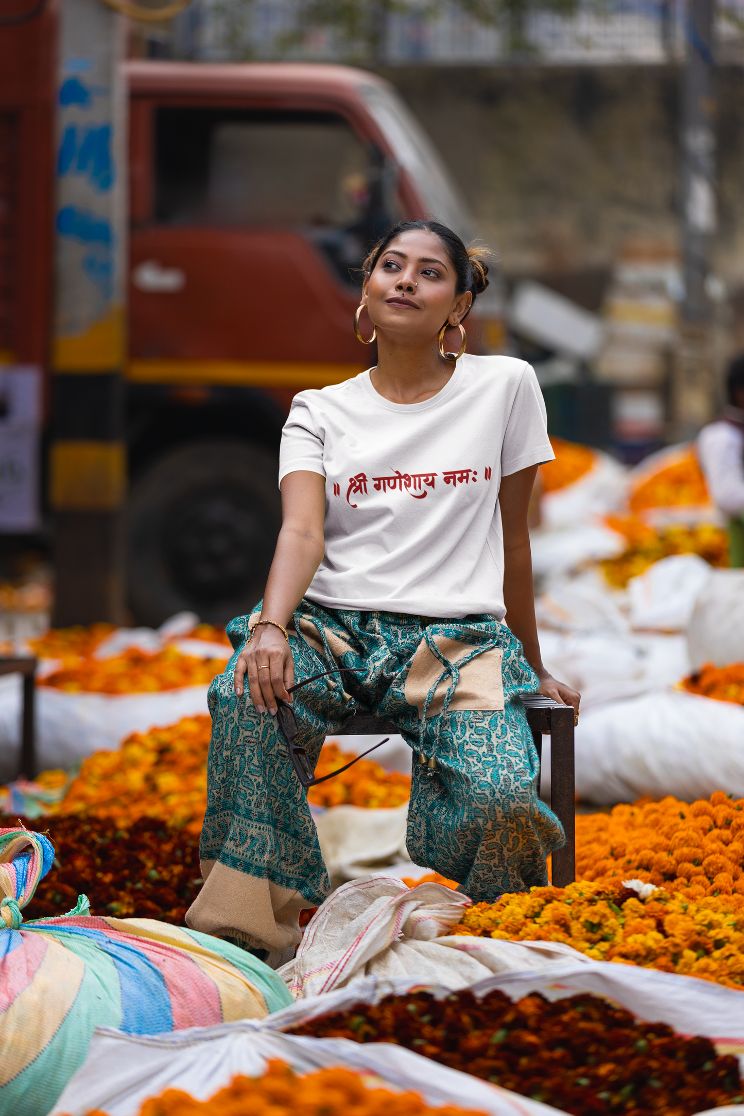 Sree Ganeshaya Namah -100% combed Organic cotton - Premium Quality - Unisex T shirt - Enjoy Ganesh Chaturthi With Roads To India