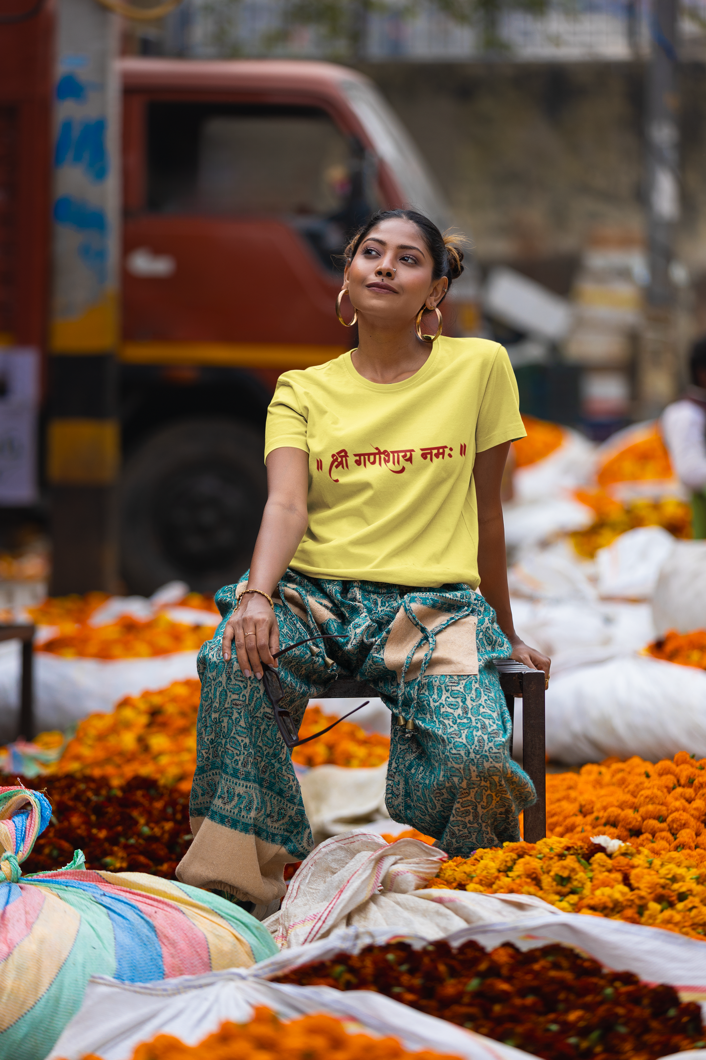 Sree Ganeshaya Namah -100% combed Organic cotton - Premium Quality - Unisex T shirt - Enjoy Ganesh Chaturthi With Roads To India