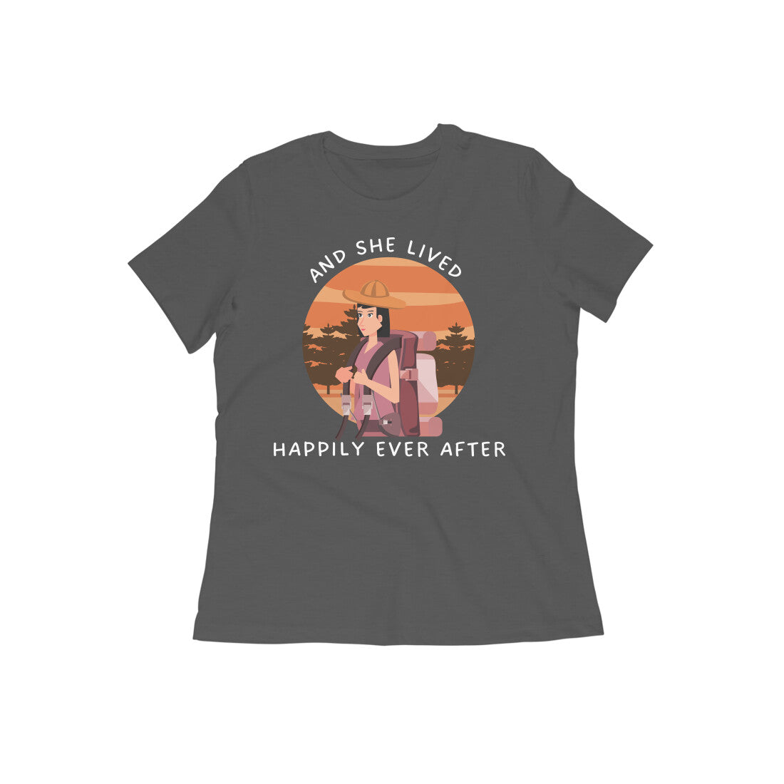 AND SHE LIVED HAPPILY EVER AFTER - WOMENS T SHIRT - to travel is to live