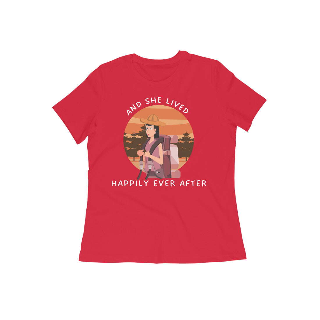 AND SHE LIVED HAPPILY EVER AFTER - WOMENS T SHIRT - to travel is to live