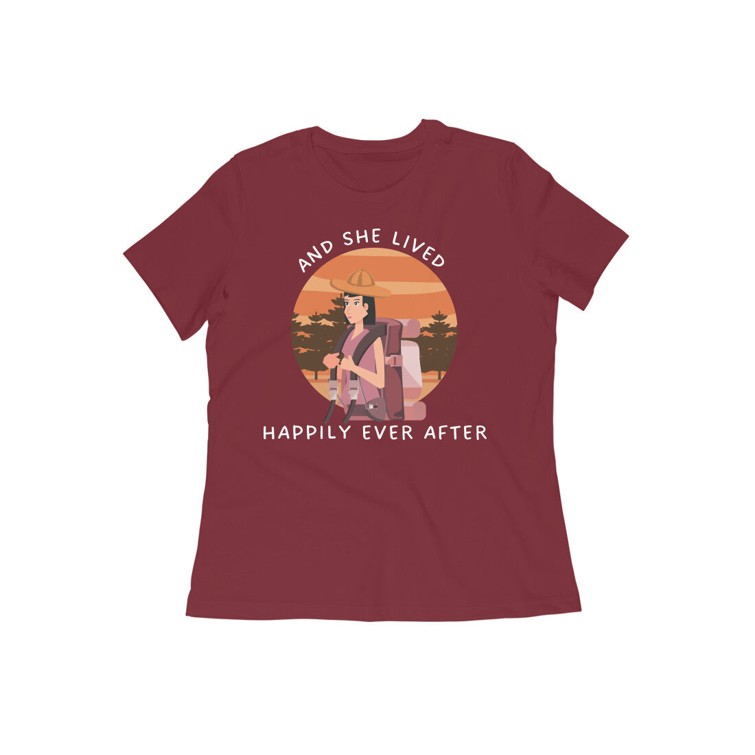 AND SHE LIVED HAPPILY EVER AFTER - WOMENS T SHIRT - to travel is to live