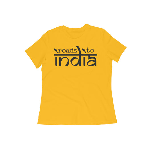 ROADS TO INDIA - WOMENS 100 % COMBED COTTON T SHIRT - Explore the unexplored path