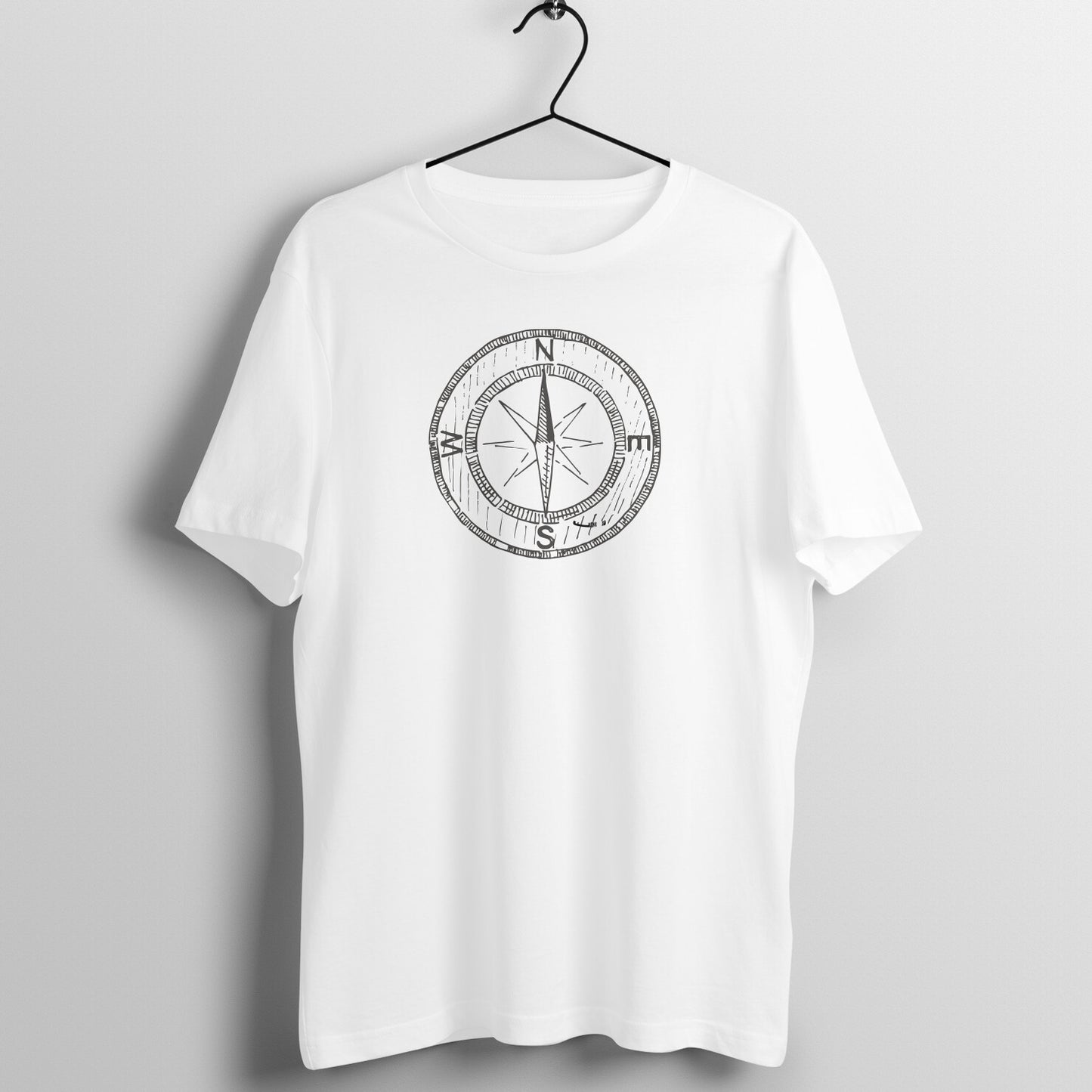 ROAMING WITH DIRECTION - UNISEX T SHIRT - Find Your Way to Adventure with Compass Graphics Sketch T-Shirt