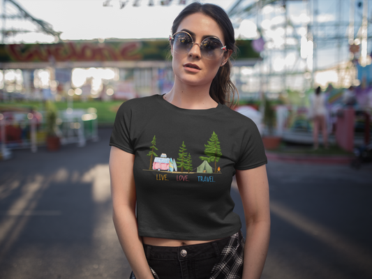 LIVE LIFE TRAVEL - WOMENS CROP TOP - live your best life